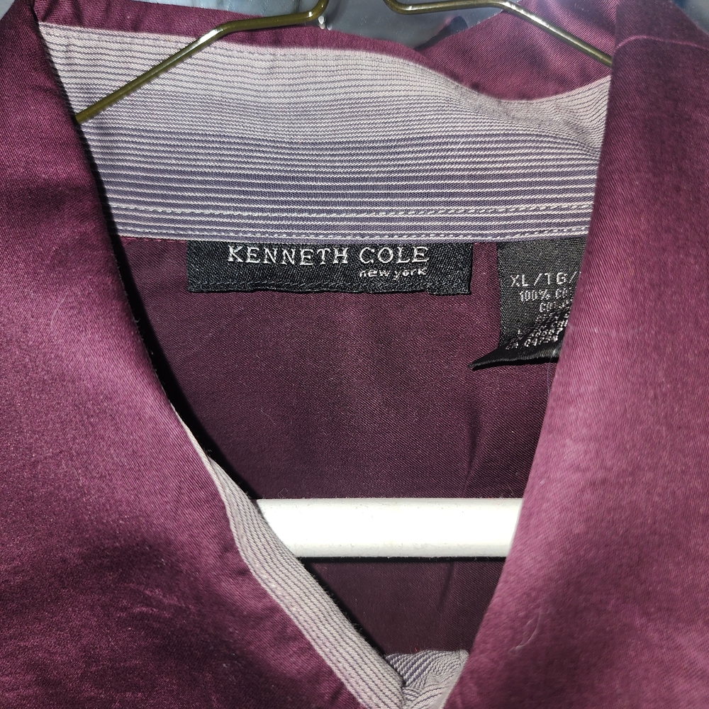 Kenneth Cole Men's Dress Shirt in Deep Plum